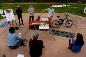 BERT bike systems on display for Boulder-based Optibike electric bike.